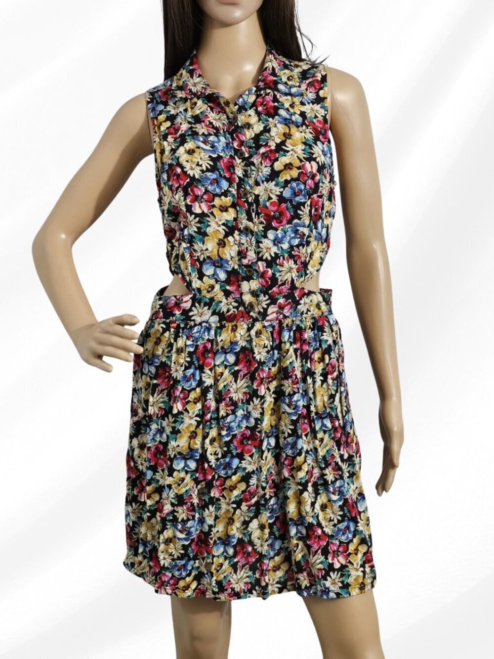 Topshop Floral Sleeveless Dress Size 6 Mini Fit and Flare